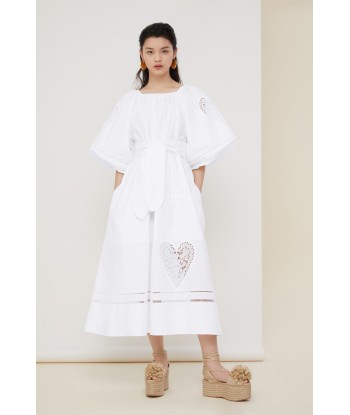 Robe longue en coton à broderie ajourée en ligne des produits 