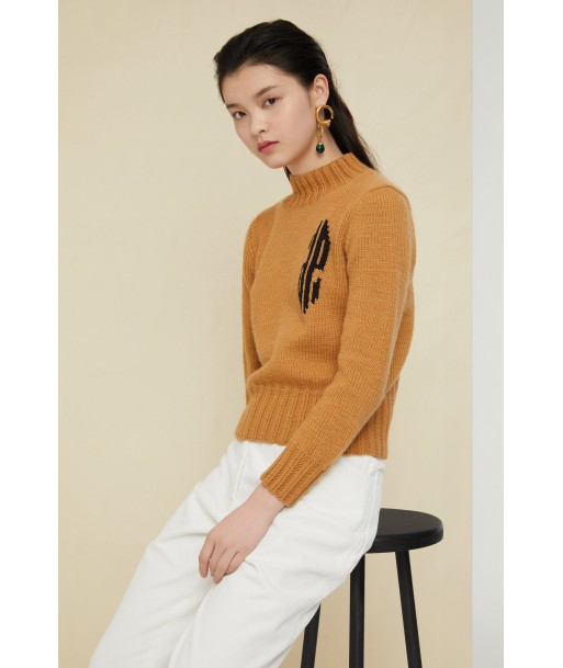 Pull court en laine à intarsia 50% de réduction en Octobre 2024