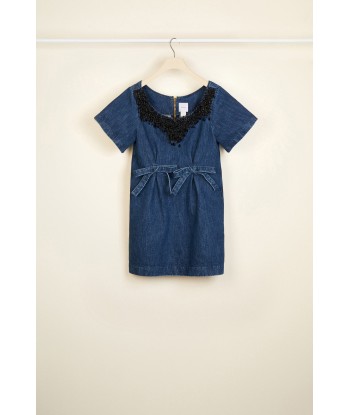 Bow Detail Dress - Indigo Blue Pearls est présent 