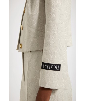 Short tailored jacket in organic cotton jacquard Comparez plus de prix