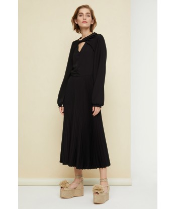 Robe midi plissée à col twist de l' environnement