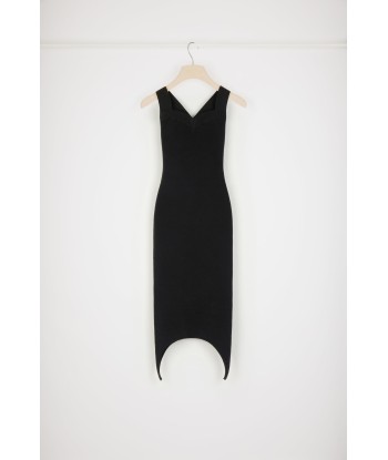 Curve hem knit dress in wool blend pas cher