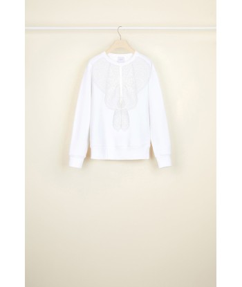 Sweatshirt en coton bio à plastron dentelle Par le système avancé 