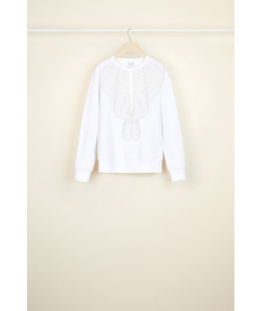 Sweatshirt en coton bio à plastron dentelle Par le système avancé 