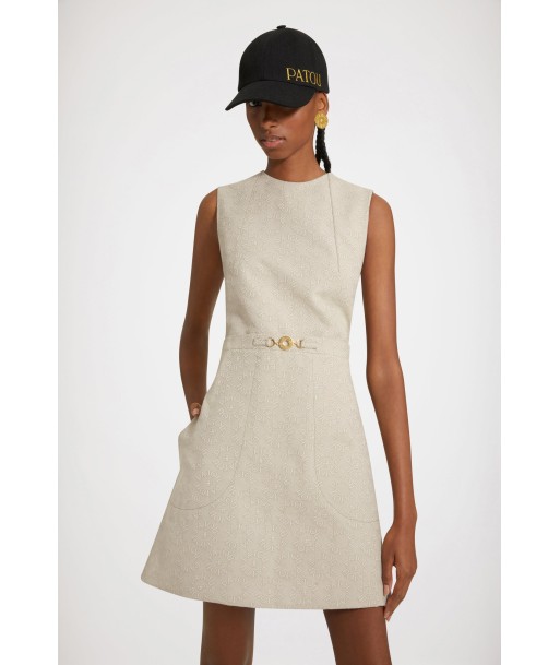 Medallion-embellished dress in organic cotton jacquard pas cher 