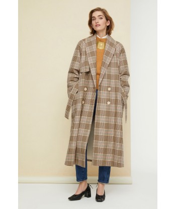 Trench en gabardine tartan d'Europe débarque