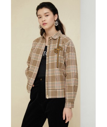 Blouson en coton tartan pas cheres