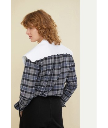 Chemise en coton et laine à col brodé livraison et retour toujours gratuits