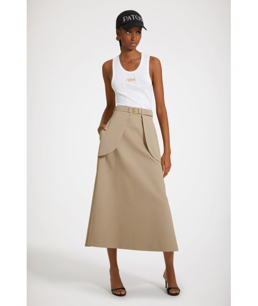 Pocket midi skirt in organic cotton une grave pollution 