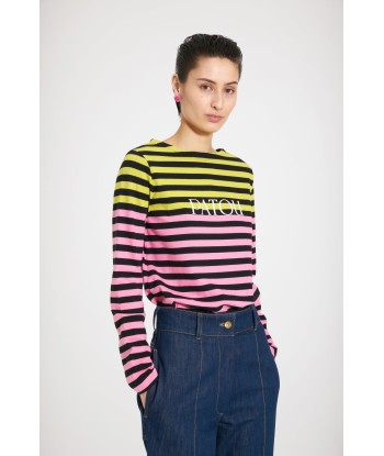 Multicoloured Breton top in organic cotton Dans la société mordern