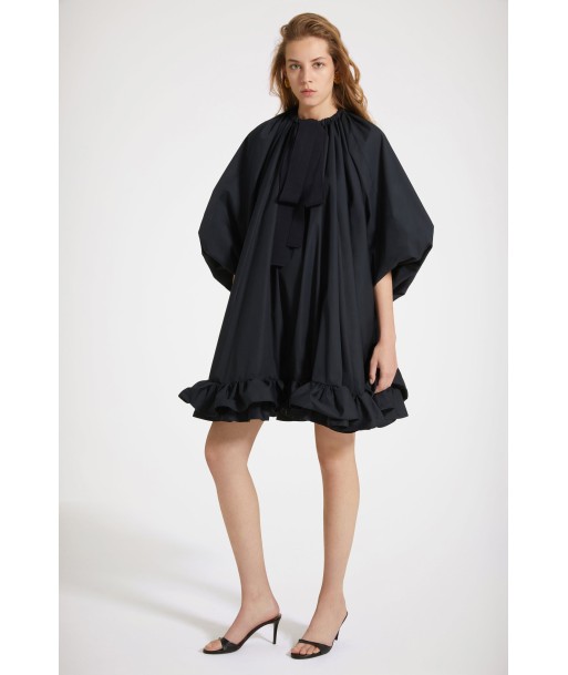 Grosgrain ruffle hem dress in organic cotton votre