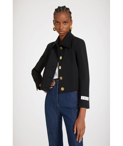 Short tailored jacket in organic cotton gabardine 2024