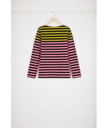 Multicoloured Breton top in organic cotton Dans la société mordern