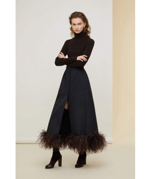 Jupe midi en tweed bio et plumes Comparez plus de prix