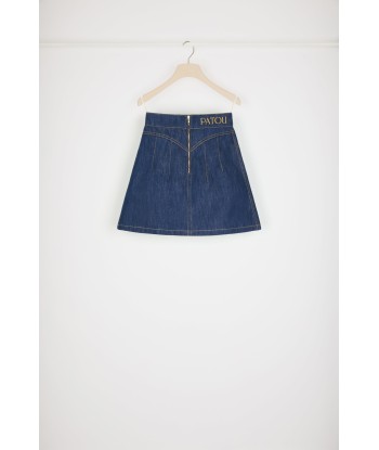 A-line mini skirt in organic denim suggérées chez