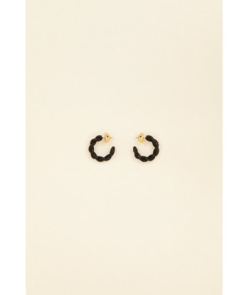 Chain Small Hoop Earrings - Black de technologie