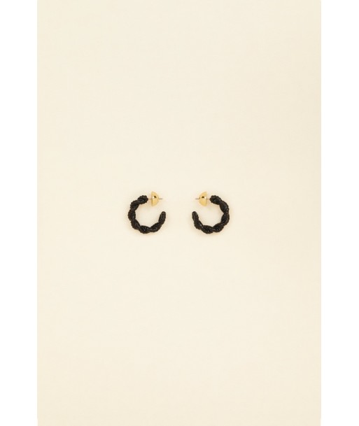 Chain Small Hoop Earrings - Black de technologie