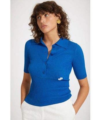 Knit polo shirt in organic cotton Amélioration de cerveau avec