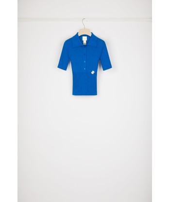 Knit polo shirt in organic cotton Amélioration de cerveau avec