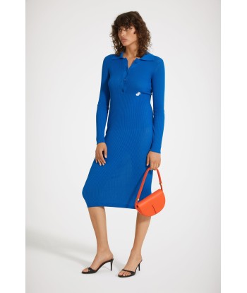 Knit polo midi dress in organic cotton store