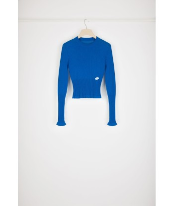 Fitted rib knit jumper in organic cotton paiement sécurisé