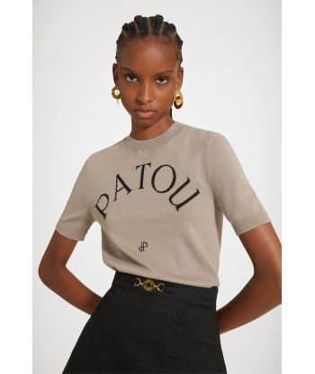 Patou jacquard knit top in organic cotton blend Dans la société mordern