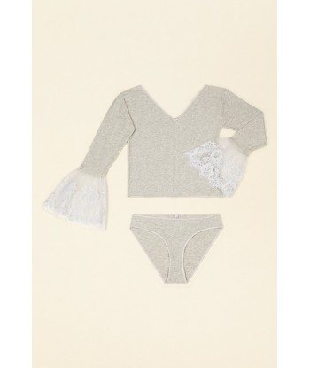 BASERANGE COLLABORATION LACE SET - Grey Paris Déstockage Promo