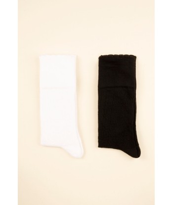 Lot de deux paires de chaussettes en coton bio - Noires et Blanches 50% de réduction en Octobre 2024