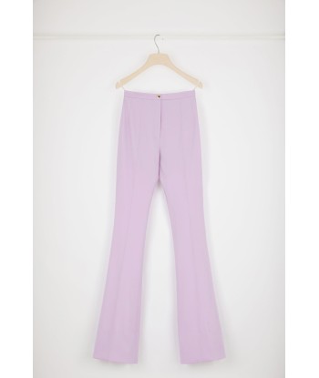 Pantalon ajusté évasé en laine vierge france