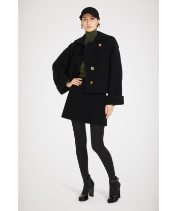 Manteau court en laine double face de la marque