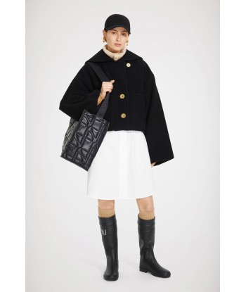 Manteau court en laine double face de la marque