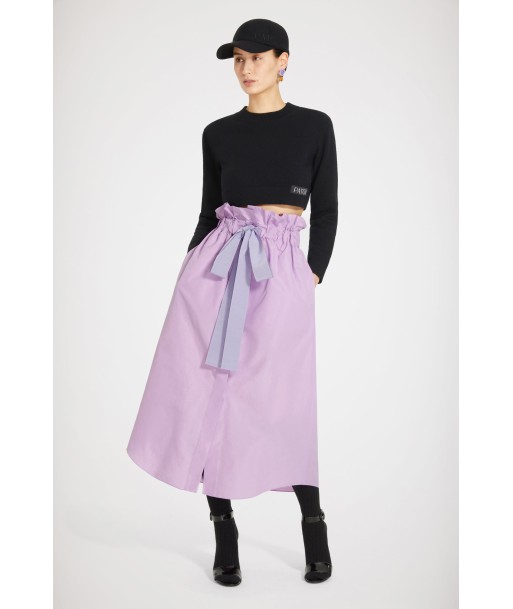 Drawstring grosgrain skirt in recycled faille les ctes