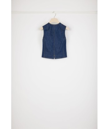 Gilet zippé en denim bio solde