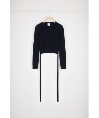 Open-back jumper in wool and cashmere s'inspire de l'anatomie humaine