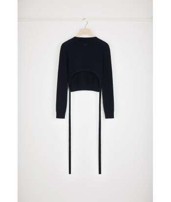 Open-back jumper in wool and cashmere s'inspire de l'anatomie humaine