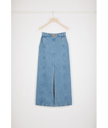 Jupe midi fendue en denim bio de technologie