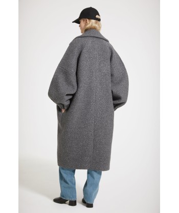 Manteau cocon en laine bouclée mélangée français