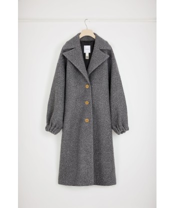 Manteau cocon en laine bouclée mélangée français