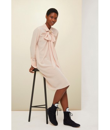 Pussy-bow mini silk shirtdress Dans la société mordern