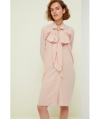 Pussy-bow mini silk shirtdress Dans la société mordern