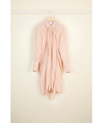 Pussy-bow mini silk shirtdress Dans la société mordern