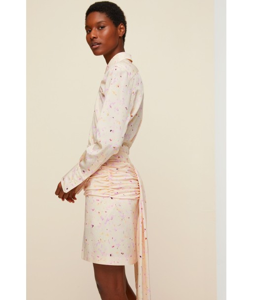 Draped printed silk skirt with back panel Par le système avancé 