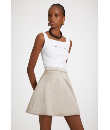 Mini skirt in cotton-blend satin soldes