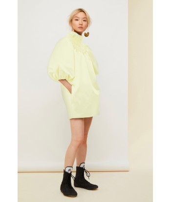 Smock collar satin mini dress pas cher