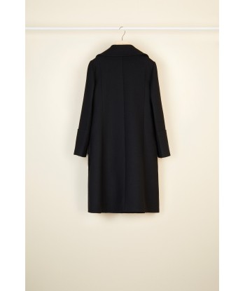 Brooch-embellished longline virgin wool coat pour bénéficier 