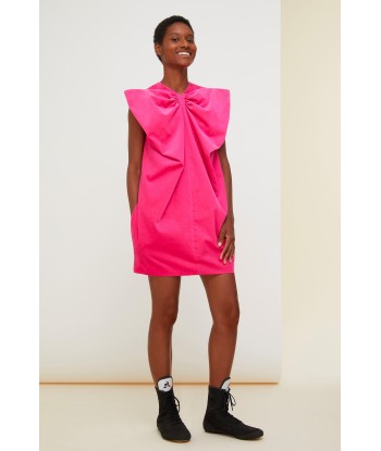 Oversized bow velvet mini dress pas chere