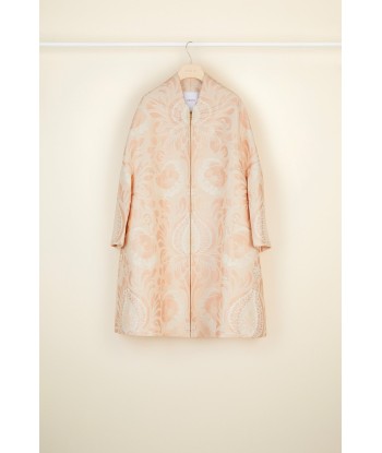 Oversized floral silk brocade coat la chaussure