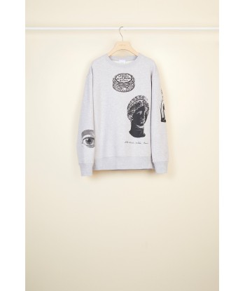 Printed cotton oversized sweatshirt en ligne des produits 