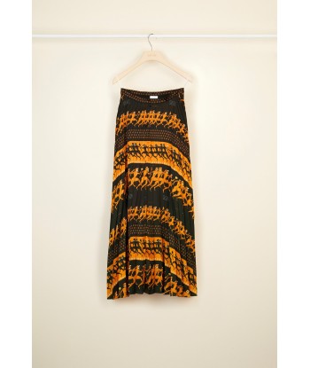 Pleated maxi printed skirt commande en ligne