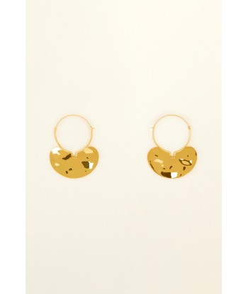 Small brass and pearl hoop earrings Vous souhaitez 